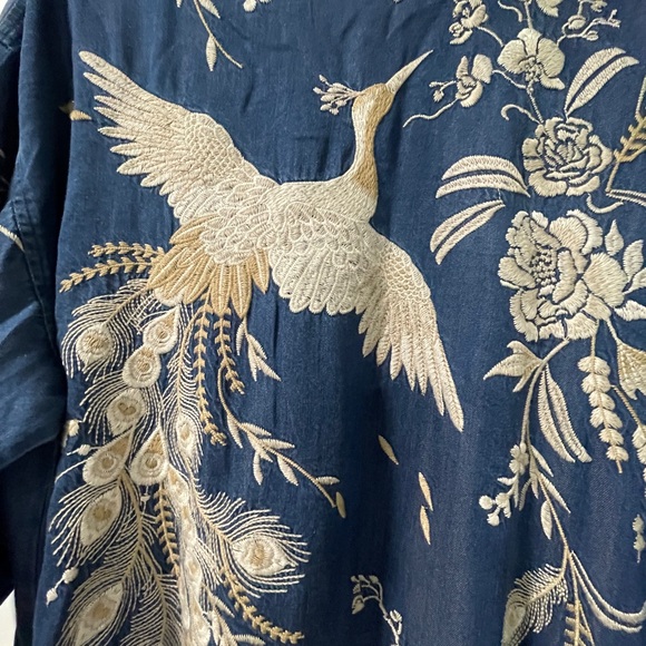 Johnny Was Blue Embroidered Calipso Jacket - Picture 5 of 7